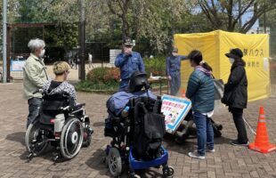 車椅子の防災訓練